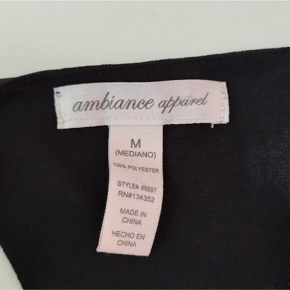 Ambiance Apparel Double Layer Flowy Tank Black Medium - Picture 3 of 3